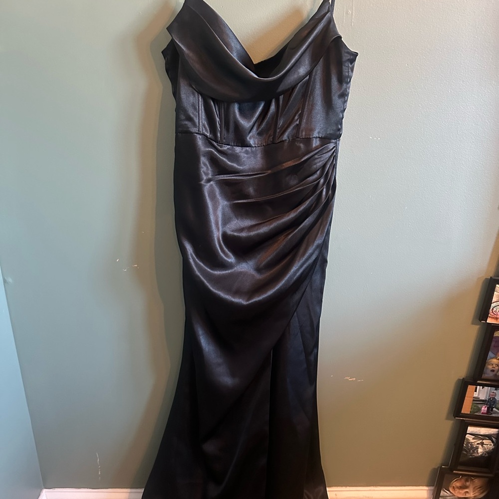 Signature Black Satin Maxi Dress